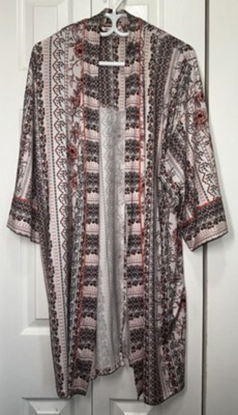 la Vie en Rose Floral Boho Open Front Kimono Robe #200
